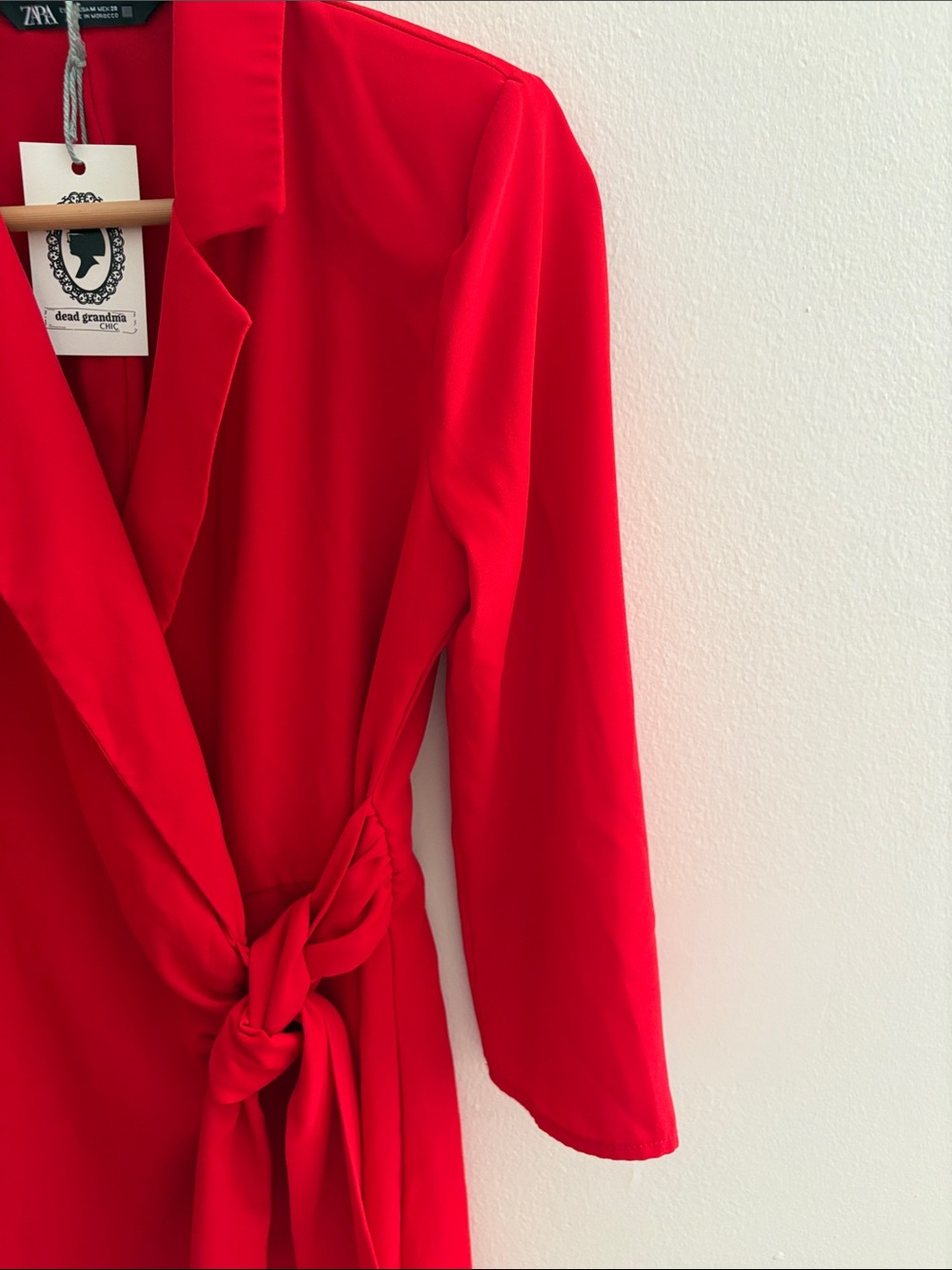 Zara Red Wrap Jumpsuit with Waist Tie